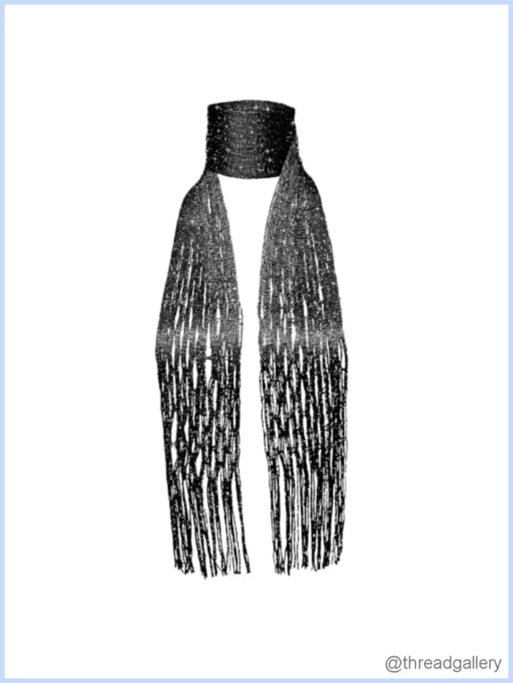 Sequin Scarf for Women - Long Skinny Scarf, Fringe Details, Lightweight